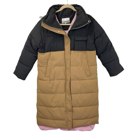 Ganni Jackets & Blazers - GANNI Womens Quilted Heavy Tech Oversized Long Puffer Coat Size L /XL